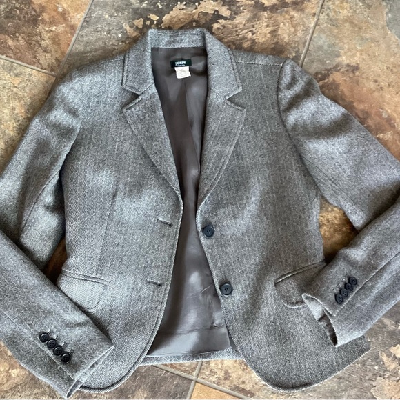 J. Crew Super 110s grey and black blazer, excellent condition